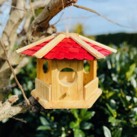 DARLUX Sechseck Holz Vogel Futter Haus XL Futterstelle...