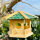 DARLUX Sechseck Holz Vogel Futter Haus XL Futterstelle Hängend Natur/Grün