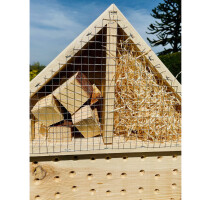 DARLUX Garten Holz Insektenhotel XL Wildbienen-Nisthilfe Insektenhaus Naturbelassen Artgerecht Freistehend