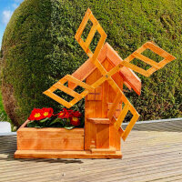 DARLUX Garten/ Balkon Deko Holz Blumenkasten M mit Deko...