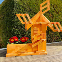 DARLUX Garten/ Balkon Deko Holz Blumenkasten M mit Deko...