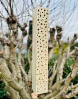 DARLUX Garten Wildbienen - Insektenhotel Nisthilfe Holzstamm Naturbelassen 600 mm Holz Stamm Freistehend oder Hängend