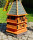 DARLUX Sechseck Doppelstock-Garten-Windmühle aus Holz Braun/Grün Höhe 140 cm