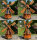 DARLUX Sechseck Holz Garten-Windmühle Braun/ Rot, Blau, Grün, Schwarz H=120 cm