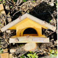 DARLUX Rechteckiges Vogel Futter Haus L Futterstelle aus Holz Vogelhaus Schwarz