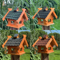 DARLUX Rechteckiges Vogelhaus M Futterstelle Haus Blau,...