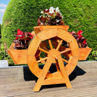 DARLUX Garten/ Balkon Holz Blumentreppe Blumenrad 3er Blumenbank Braun