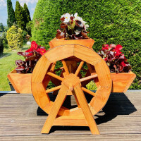 DARLUX Garten/ Balkon Holz Blumentreppe Blumenrad 3er Blumenbank Braun
