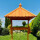 DARLUX Garten-Deko-Achteck-Brunnen Holzbrunnen Braun Wetterfest Höhe 130 cm