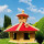 Vogel Futter Haus XXL Sechseck Futterstelle Holz Vogelhaus+ Ständer Natur/ Rot