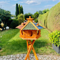 DARLUX Vogel Futter XL Futterstelle Holz Vogelhaus+...