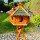 DARLUX Vogel Futter XL Futterstelle Holz Vogelhaus+ Ständer Braun/ Rot Grün Blau Garten Vogelfutterhaus Wetterfest