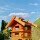 DARLUX Rechteckige Vogelvilla XL Doppelstock Vogelhaus aus Holz Braun/ Rot  Garten Vogelfutterhaus Wetterfest