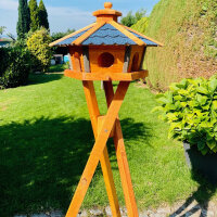DARLUX Vogel Futter Haus L Sechseck Holz Vogelhaus +...