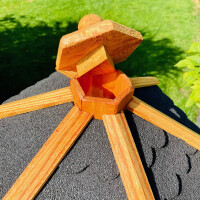 DARLUX Vogel Futter Haus L Sechseck Holz Vogelhaus Futterstelle Braun/ Schwarz