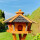 DARLUX Vogel Futter Haus L Sechseck Holz Vogelhaus Futterstelle Braun/ Schwarz