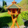 DARLUX Vogel Futter Haus XL Sechseck Holz Vogelhaus + Ständer Braun/ Grün Garten Vogelfutterhaus Wetterfest