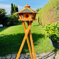 DARLUX Vogel Futter Haus L Sechseck Holz Vogelhaus +...