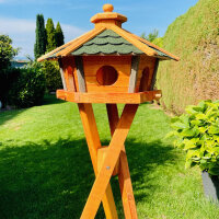 DARLUX Vogel Futter Haus L Sechseck Holz Vogelhaus +...