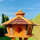 DARLUX Vogel Futter Haus L Sechseck Holz Vogelhaus Futterstelle Braun/ Rot