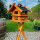 DARLUX Rechteckige Vogelvilla XL Doppelstock Vogelhaus + Ständer Braun/ Schwarz Garten Vogelfutterhaus Wetterfest