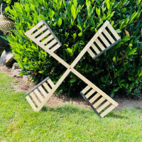 2 x DARLUX Ersatz Flügel XL für Garten-Windmühle Windmühlenflügel Holz Natur 85 cm