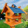 DARLUX Rechteckige Vogelvilla XL Doppelstock Vogelhaus aus Holz Braun/ Blau Garten Vogelfutterhaus Wetterfest