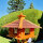 DARLUX Rechteckiges Vogel Futter Haus XL Futterstelle Holz Vogelhaus Braun/ Rot