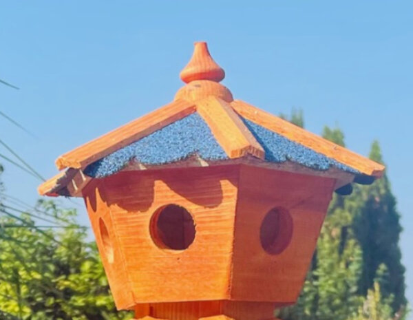 DARLUX Kopf Braun/ Blau passend für den Schornstein DARLUX Vogelvilla XL und Vogelhaus XL