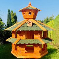DARLUX Vogelvilla XXL Sechseck Doppelstock Vogelhaus...