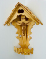 DARLUX Herrgottswinkel Wand-Eck-Kruzifix-Ikone Holz Kreuz Jesus Christus Handgefertigt