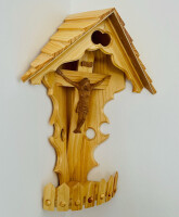 DARLUX Herrgottswinkel Wand-Eck-Kruzifix-Ikone Holz Kreuz Jesus Christus Handgefertigt