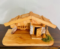 DARLUX Weihnachts- Holz Krippe Dekoration Handgefertigt Holzschnitzerei Jahreszeitliche Dekoration