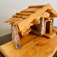 DARLUX Weihnachts- Holz Krippe Dekoration Handgefertigt Holzschnitzerei Jahreszeitliche Dekoration