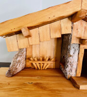 DARLUX Weihnachts- Holz Krippe Dekoration Handgefertigt Holzschnitzerei Jahreszeitliche Dekoration