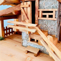 DARLUX Weihnachts- Holz Krippe Dekoration Handgefertigt Holzschnitzerei Jahreszeitliche Dekoration
