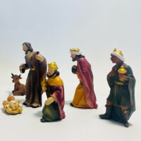 DARLUX 11 Weihnachts- Krippen Figuren Set ca.8 cm Dekoration Handbemalt Jahreszeitliche Dekoration