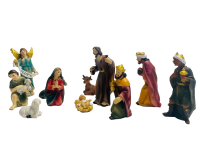 DARLUX 11 Weihnachts- Krippen Figuren Set ca.8 cm Dekoration Handbemalt Jahreszeitliche Dekoration