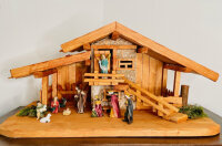 DARLUX Weihnachts- Holz Krippe + Figuren Dekoration...
