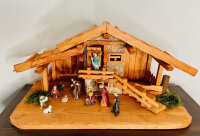 DARLUX Weihnachts- Holz Krippe + Figuren Dekoration...