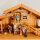 DARLUX Weihnachts- Holz Krippe + Figuren Dekoration Handgefertigt Holzschnitzerei Jahreszeitliche Dekoration