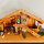 DARLUX Weihnachts- Holz Krippe + Figuren Dekoration Handgefertigt Holzschnitzerei Jahreszeitliche Dekoration