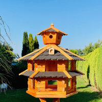 DARLUX Vogelvilla XXL Sechseck Doppelstock Vogelhaus...