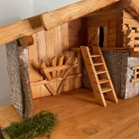 DARLUX Weihnachts- Holz Krippe Dekoration Handgefertigt Holzschnitzerei Jahreszeitliche Dekoration