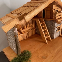 DARLUX Weihnachts- Holz Krippe Dekoration Handgefertigt Holzschnitzerei Jahreszeitliche Dekoration