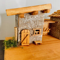 DARLUX Weihnachts- Holz Krippe Dekoration Handgefertigt Holzschnitzerei Jahreszeitliche Dekoration