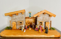 DARLUX Weihnachts- Holz Krippe + Figuren Dekoration...