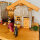 DARLUX Weihnachts- Holz Krippe + Figuren Dekoration Handgefertigt Holzschnitzerei Jahreszeitliche Dekoration
