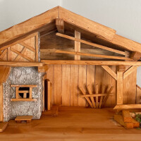 DARLUX Weihnachts- Holz Krippe Dekoration Handgefertigt Holzschnitzerei Jahreszeitliche Dekoration