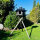 DARLUX Vogelfutterhaus XL Sechseck Vogelhaus + Ständer Futterstelle Dunkelbraun Garten Vogelfutterhaus Wetterfest